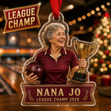 Personalized Bowling Photo Acrylic Ornament - Custom Athlete Christmas Keepsake - image 4