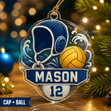 Personalized Water Polo Photo Acrylic Ornament - Custom Athlete Christmas Keepsake - image 2