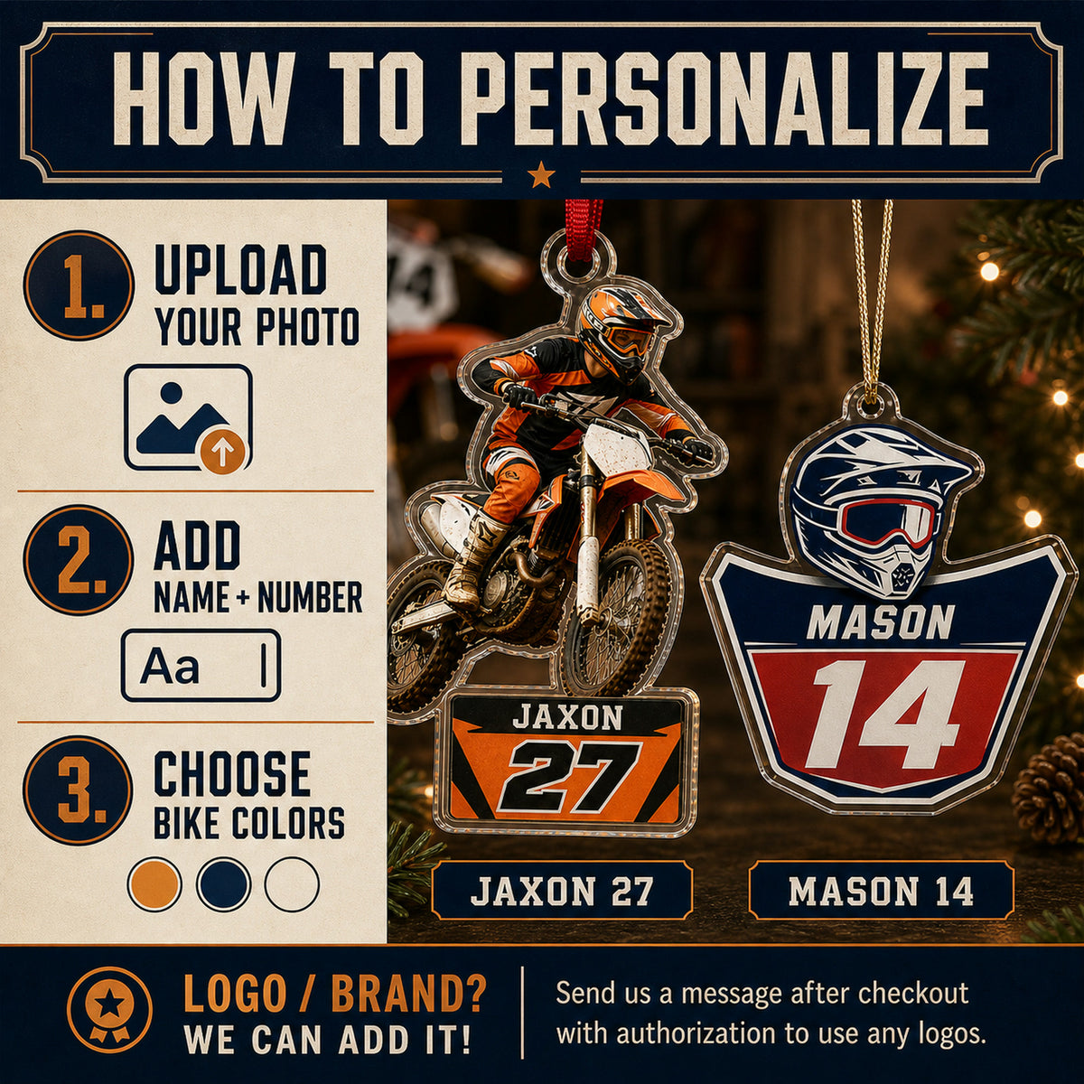Personalized Motocross BMX Photo Acrylic Ornament - Custom Athlete Christmas Keepsake - image 5