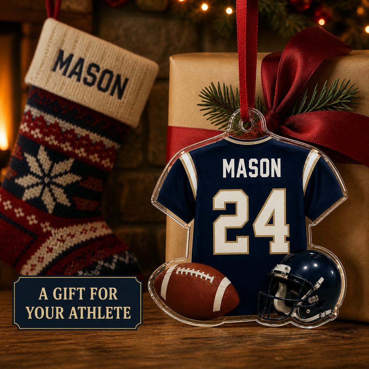 Personalized American Football Jersey Acrylic Ornament - Custom Name and Number - image 8