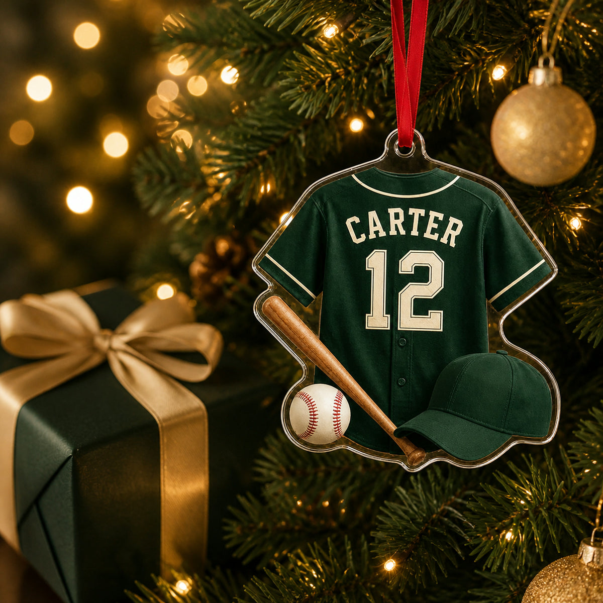 Personalized Baseball Jersey Acrylic Ornament - Custom Name and Number - image 2