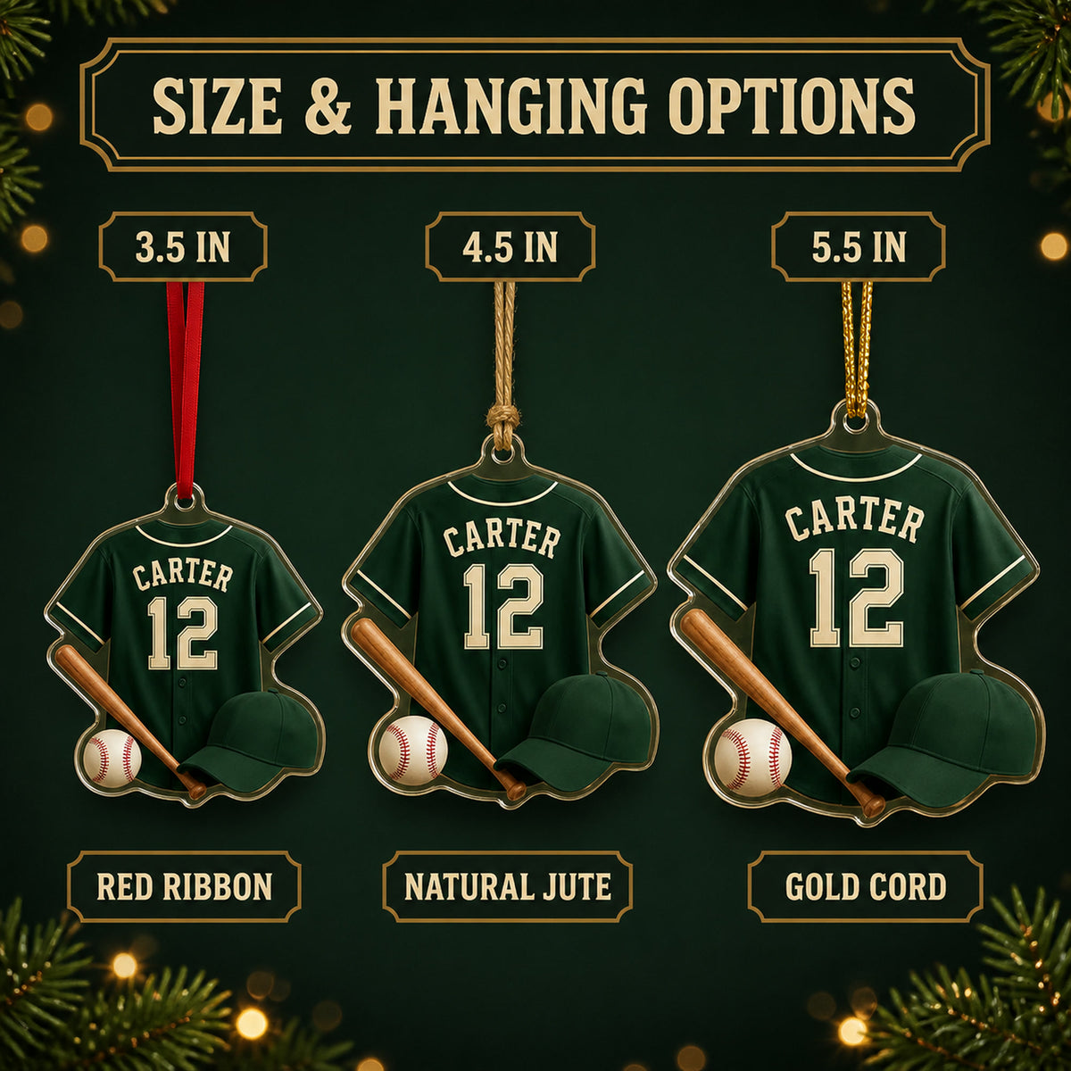Personalized Baseball Jersey Acrylic Ornament - Custom Name and Number - image 7