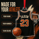 Personalized Basketball Jersey Acrylic Ornament - Custom Name and Number - image 3