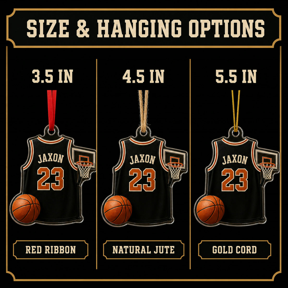 Personalized Basketball Jersey Acrylic Ornament - Custom Name and Number - image 7