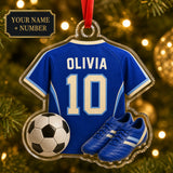 Personalized Soccer Jersey Acrylic Ornament - Custom Name and Number - image 1