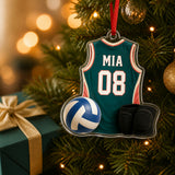 Personalized Volleyball Jersey Acrylic Ornament - Custom Name and Number - image 2