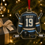 Personalized Ice Hockey Jersey Acrylic Ornament - Custom Name and Number - image 2