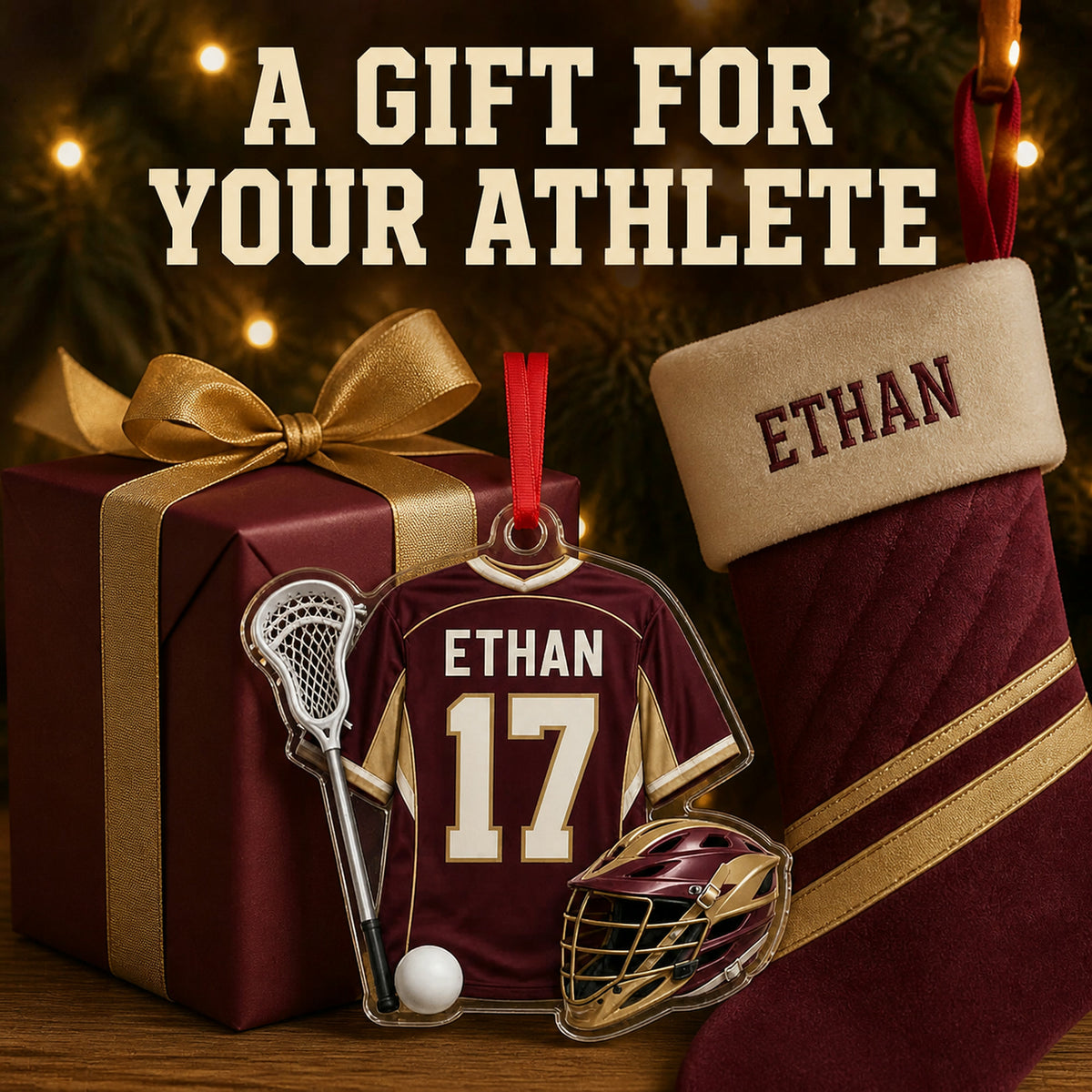 Personalized Lacrosse Jersey Acrylic Ornament - Custom Name and Number - image 8