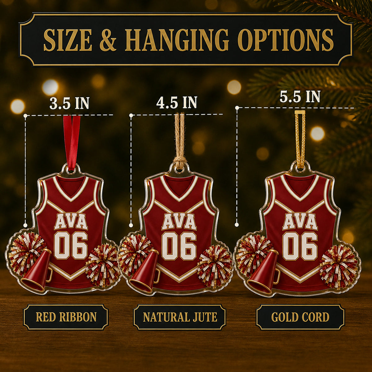 Personalized Cheerleading Jersey Acrylic Ornament - Custom Name and Number - image 7