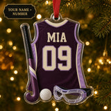 Personalized Field Hockey Jersey Acrylic Ornament - Custom Name and Number - image 1