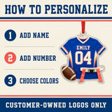 Personalized Girls Flag Football Jersey Acrylic Ornament - Custom Name and Number - image 5