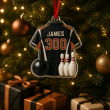 Personalized Bowling Jersey Acrylic Ornament - Custom Name and Number - image 2