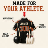 Personalized Bowling Jersey Acrylic Ornament - Custom Name and Number - image 3
