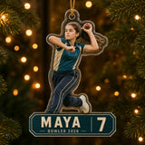 Personalized Cricket Photo Acrylic Ornament - Custom Athlete Christmas Keepsake - image 3