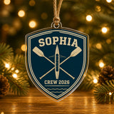 Personalized Rowing Crew Photo Acrylic Ornament - Custom Athlete Christmas Keepsake - image 2