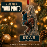 Personalized Rock Climbing Photo Acrylic Ornament - Custom Athlete Christmas Keepsake - image 1