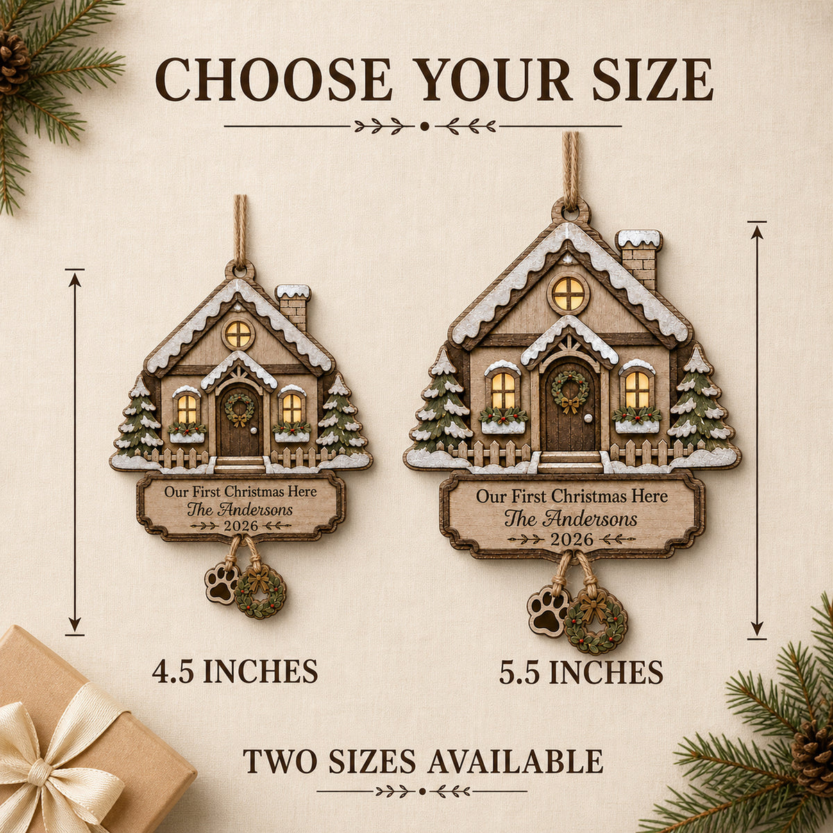 Personalized First Christmas Here Wood Ornament - Custom Keepsake - image 4