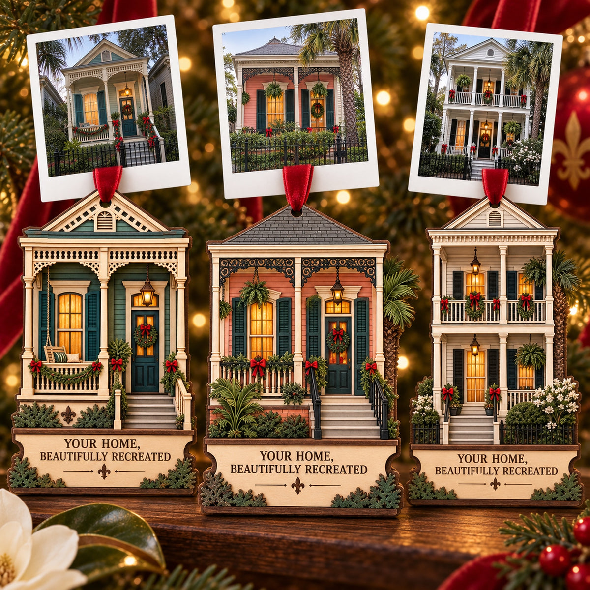 Personalized Christmas On The Porch Wood Ornament - Custom Keepsake - image 2