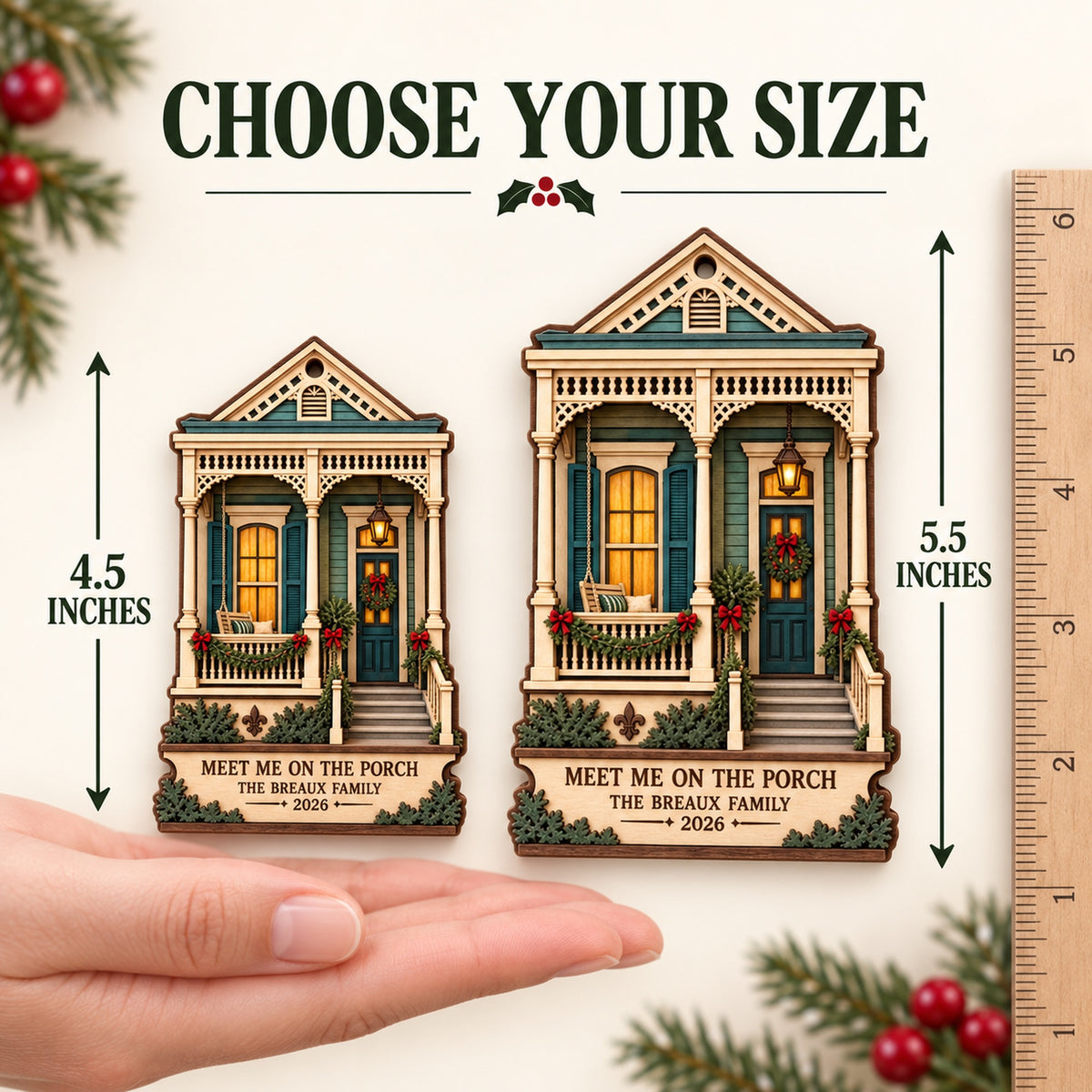 Personalized Christmas On The Porch Wood Ornament - Custom Keepsake - image 4