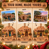 Personalized Southwest Adobe Christmas Wood Ornament - Custom Keepsake - image 2