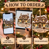 Personalized English Thatched Cottage Wood Ornament - Custom Keepsake - image 4