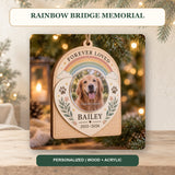 Personalized Pet Memorial Rainbow Wood Ornament - Custom Keepsake - image 2