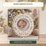 Personalized Baby Birth Stats Wood Ornament - Custom Keepsake - image 2