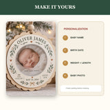 Personalized Baby Birth Stats Wood Ornament - Custom Keepsake - image 5