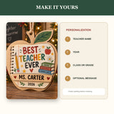 Personalized Teacher Wood Ornament - Custom Keepsake - image 5