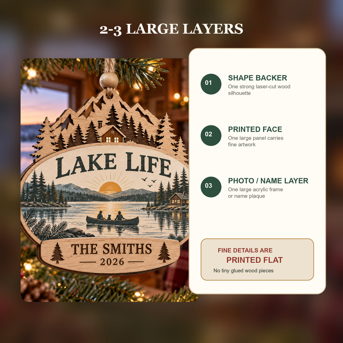 Personalized Lake Life Wood Ornament - Custom Keepsake - image 3