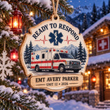 Personalized Emt Responder Wood Ornament - Custom Keepsake - image 1