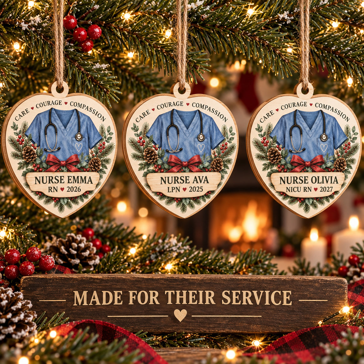 Personalized Registered Nurse Wood Ornament - Custom Keepsake - image 2