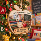 Personalized Teacher Wood Ornament - Custom Keepsake - image 1