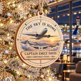 Personalized Airline Pilot Wood Ornament - Custom Keepsake - image 1