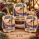 Personalized Power Lineman Wood Ornament - Custom Keepsake - image 2