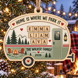 Personalized Camper Family Wood Ornament - Custom Keepsake - image 1