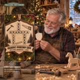Personalized Grandpas Workshop Crew Wood Ornament - Custom Keepsake - image 4