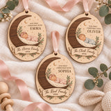 Personalized New Baby Family Christmas Wood Ornament - Custom Keepsake - image 2
