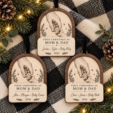 Personalized First Christmas Mom And Dad Wood Ornament - Custom Keepsake - image 2