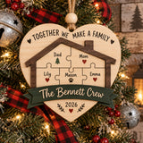 Personalized Blended Family Together Wood Ornament - Custom Keepsake - image 1