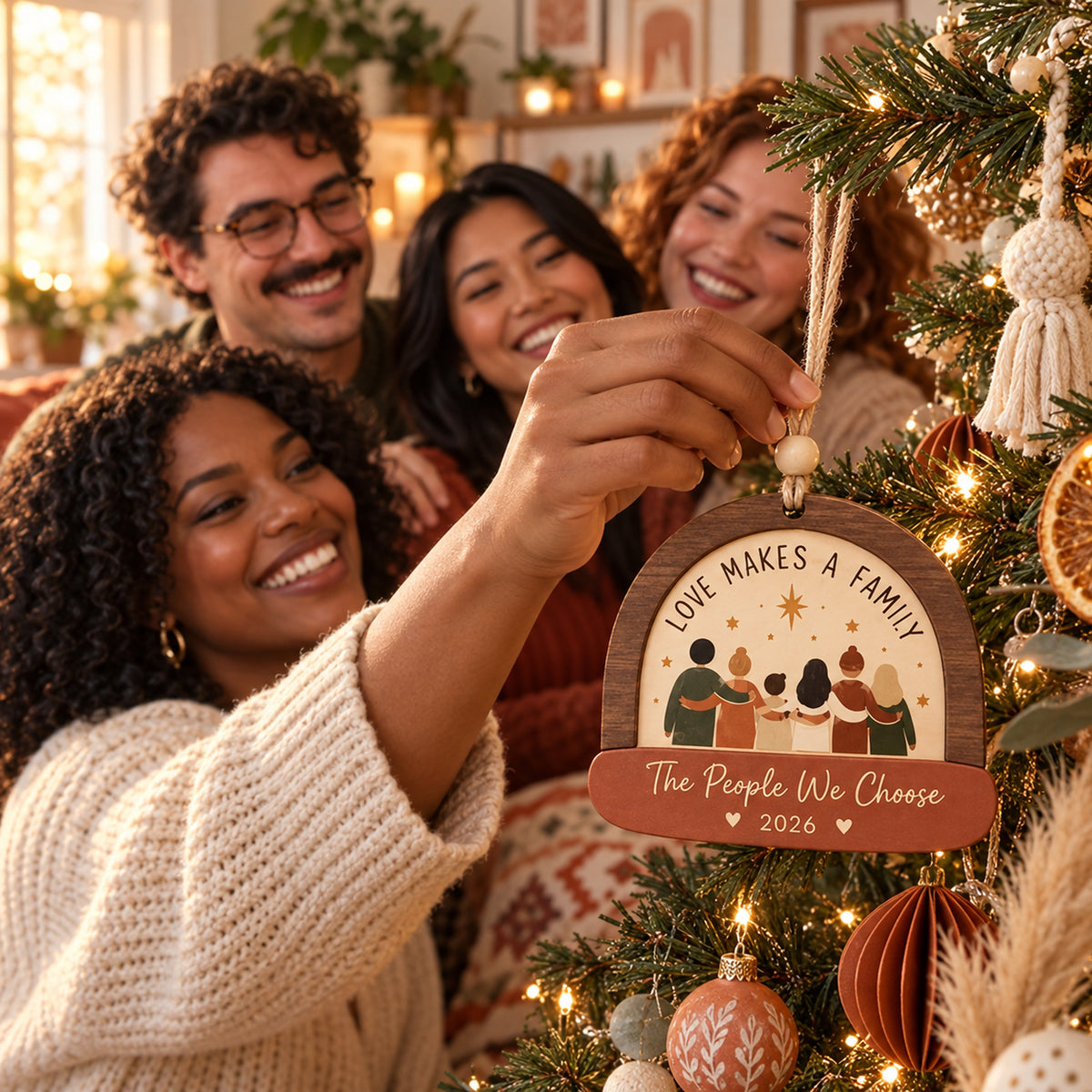 Personalized Love Makes A Family Wood Ornament - Custom Keepsake - image 3