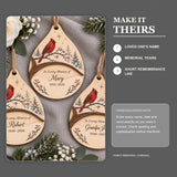 Personalized Family Memorial Cardinal Wood Ornament - Custom Keepsake - image 5