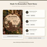 Personalized Grandpa Rocking Chair Memorial Wood Ornament - Custom Keepsake - image 2