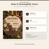 Personalized Grandpa Rocking Chair Memorial Wood Ornament - Custom Keepsake - image 5