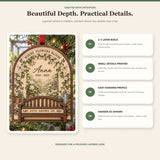 Personalized Gardener Dragonfly Bench Memorial Wood Ornament - Custom Keepsake - image 4