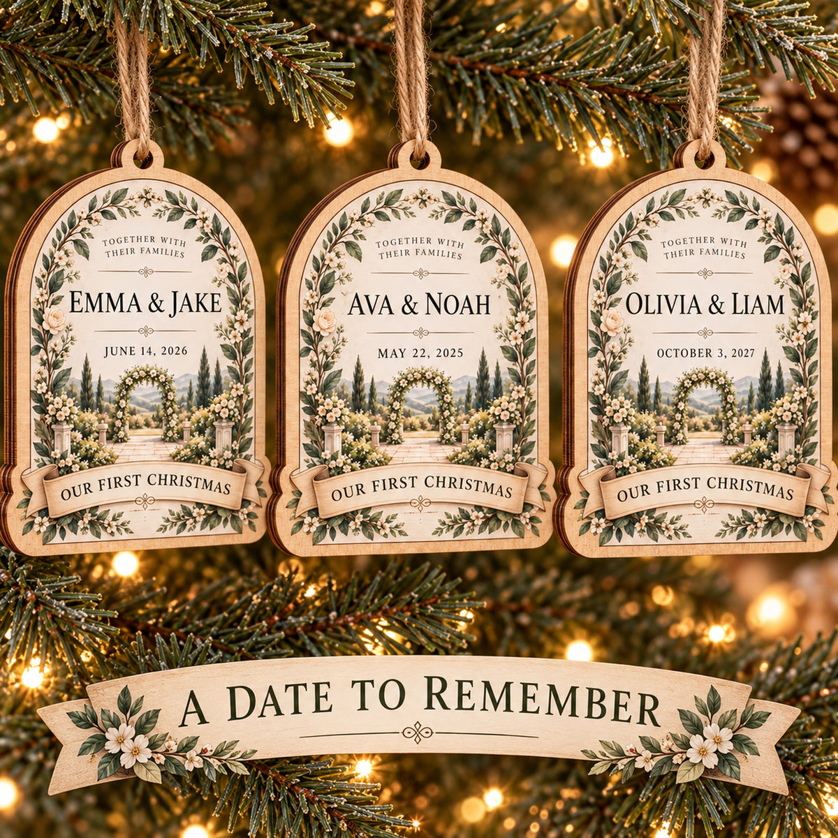 Personalized Wedding Invitation Wood Ornament - Custom Keepsake - image 2