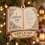 Personalized Handwritten Vows Wood Ornament - Custom Keepsake - image 1
