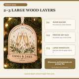 Personalized Champagne Toast Wood Ornament - Custom Keepsake - image 4