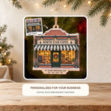 Personalized Coffee Shop Anniversary Wood Ornament - Custom Keepsake - image 2
