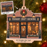Personalized Craft Brewery Anniversary Wood Ornament - Custom Keepsake - image 1